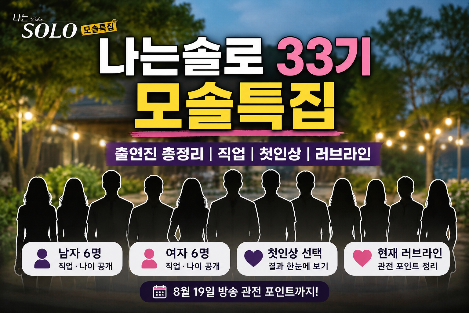 나는솔로 33기 모솔특집 출연진 직업 첫인상 러브라인 총정리