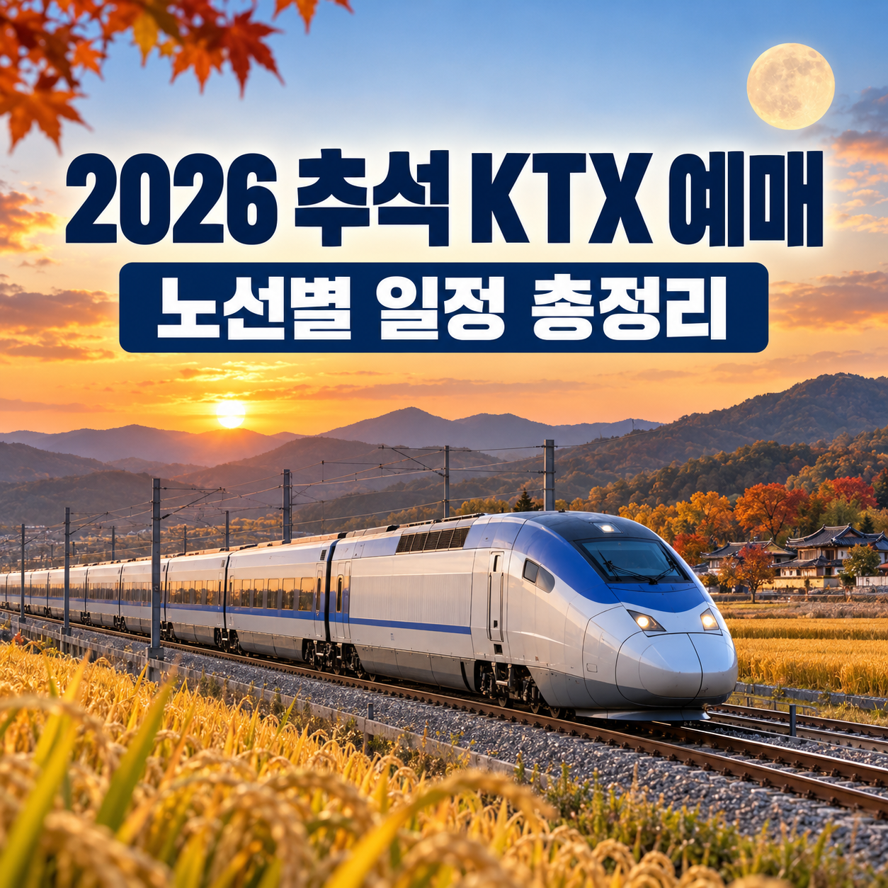 2026 추석 KTX 예매 노선별 일정 총정리