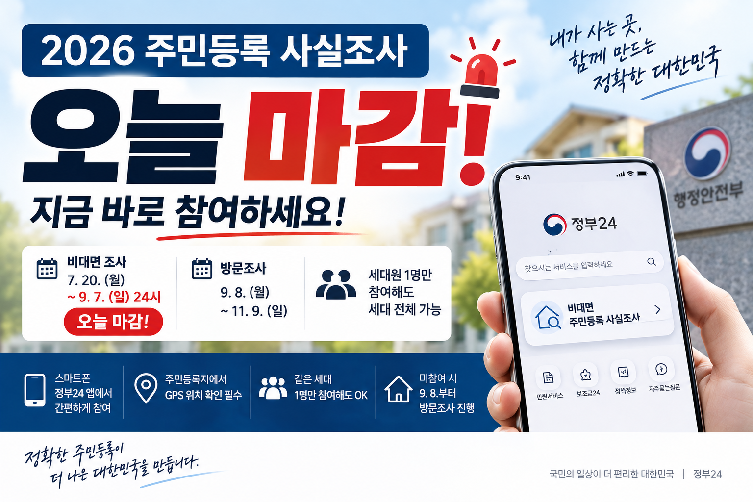 2026 주민등록 비대면 사실조사 정부24 참여방법